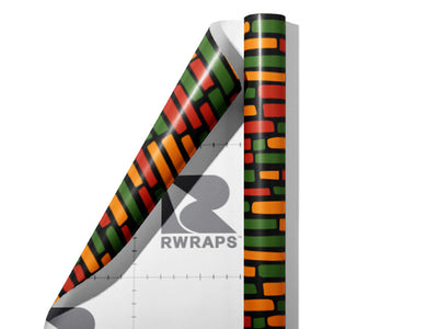 Rastafarian  Brick Wrap Film Sheets~Rwraps Series 914 Rastafarian  Brick Scrolled Sheet~4