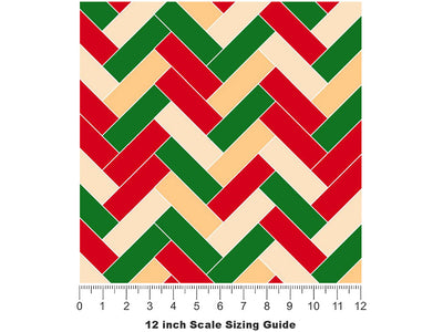 Rastafarian  Brick Vinyl Film Pattern Size 12 inch Scale~Rwraps Rastafarian  Brick Sizing Chart~3