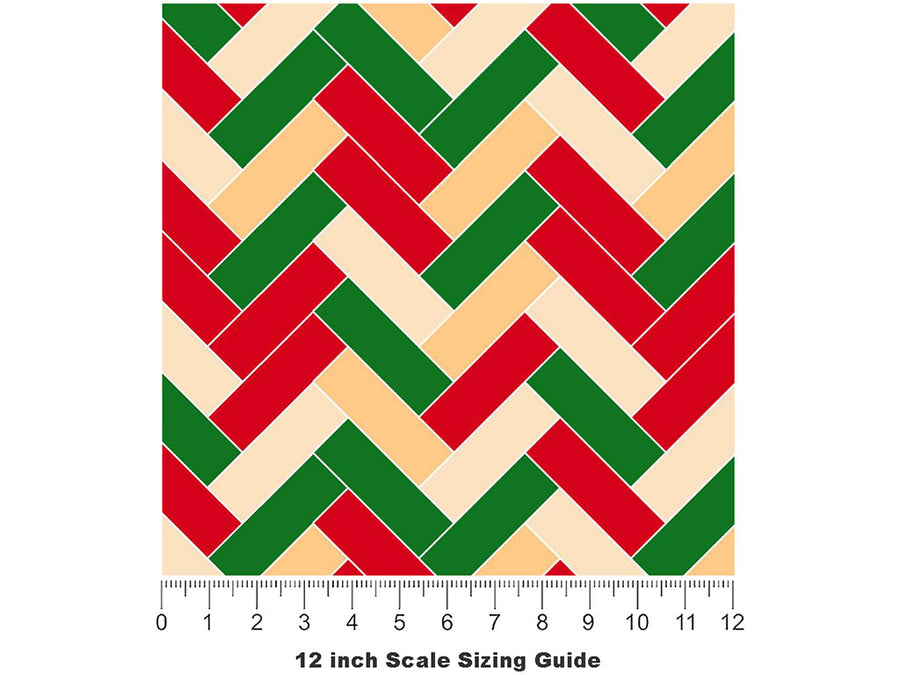 Rastafarian  Brick Vinyl Film Pattern Size 12 inch Scale~Rwraps Rastafarian  Brick Sizing Chart~3