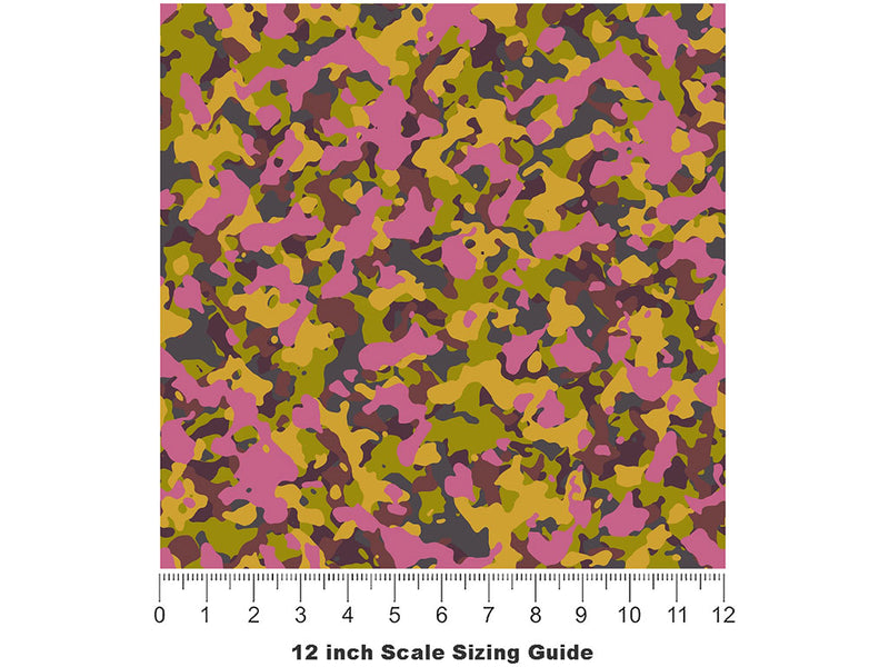 Rave ERDL Camouflage Vinyl Film Pattern Size 12 inch Scale~Rwraps Rave ERDL Camouflage Sizing Chart~3