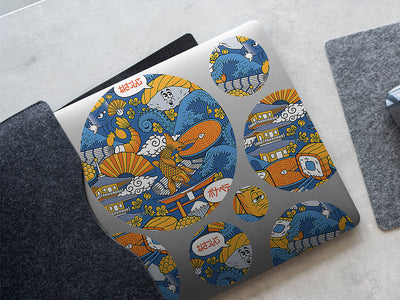 raw tastes japanese DIY Laptop Stickers