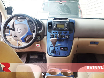 Rdash 2006 Kia Sedona Brushed Aluminum Blue Full Dash Trim