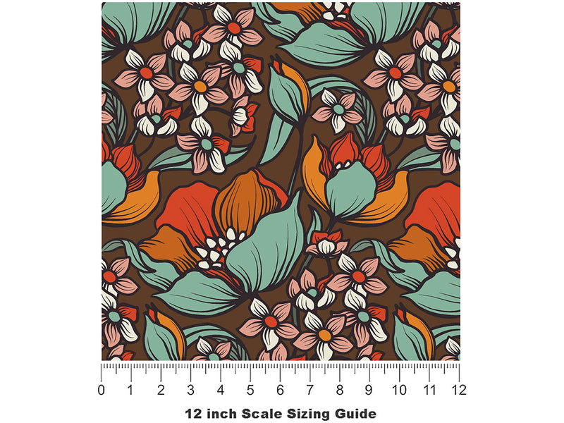 Real Foxy Retro Vinyl Film Pattern Size 12 inch Scale~Rwraps Real Foxy Retro Sizing Chart~2