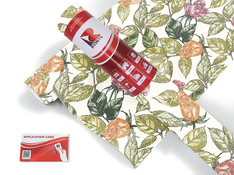 realistic garden floral Craft Vinyl Roll