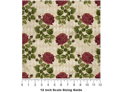 Realistic Roses Gothic Vinyl Film Pattern Size 12 inch Scale~Rwraps Realistic Roses Gothic Sizing Chart~2