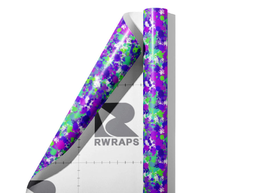 Rebel Yell Paint Splatter Wrap Film Sheets~Rwraps Series 914 Rebel Yell Paint Splatter Scrolled Sheet~3
