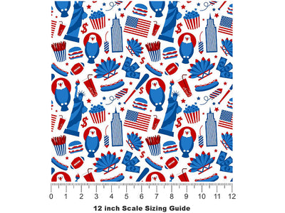 Recognized Symbols Americana Vinyl Film Pattern Size 12 inch Scale~Rwraps Recognized Symbols Americana Sizing Chart~3