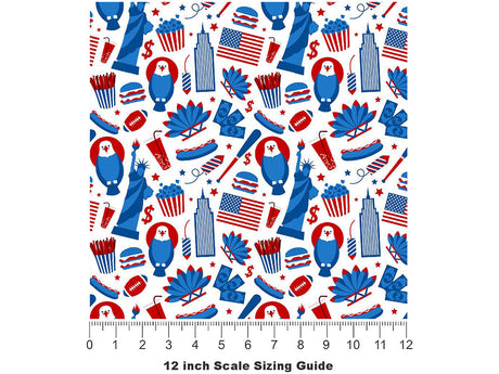 Recognized Symbols Americana Vinyl Film Pattern Size 12 inch Scale~Rwraps Recognized Symbols Americana Sizing Chart~3
