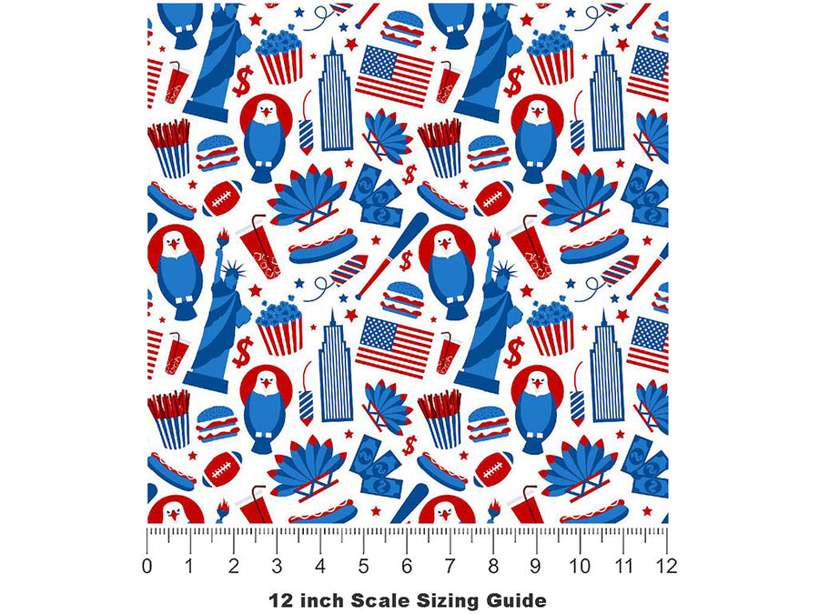 Recognized Symbols Americana Vinyl Film Pattern Size 12 inch Scale~Rwraps Recognized Symbols Americana Sizing Chart~3