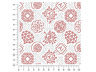 Red AI Technology Vehicle Wrap Scale~Rwraps Series 914 Red AI Technology Measurements~2