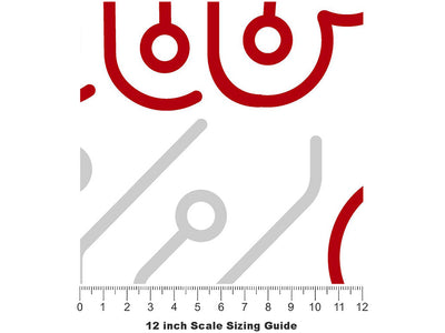 Red AI Technology Vinyl Film Pattern Size 12 inch Scale~Rwraps Red AI Technology Sizing Chart~3