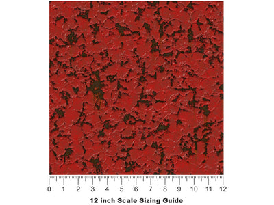 Red Alloy Rust Vinyl Film Pattern Size 12 inch Scale~Rwraps Red Alloy Rust Sizing Chart~3