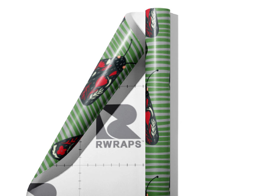 Red Aposematism Bug Wrap Film Sheets~Rwraps Series 914 Red Aposematism Bug Scrolled Sheet~3
