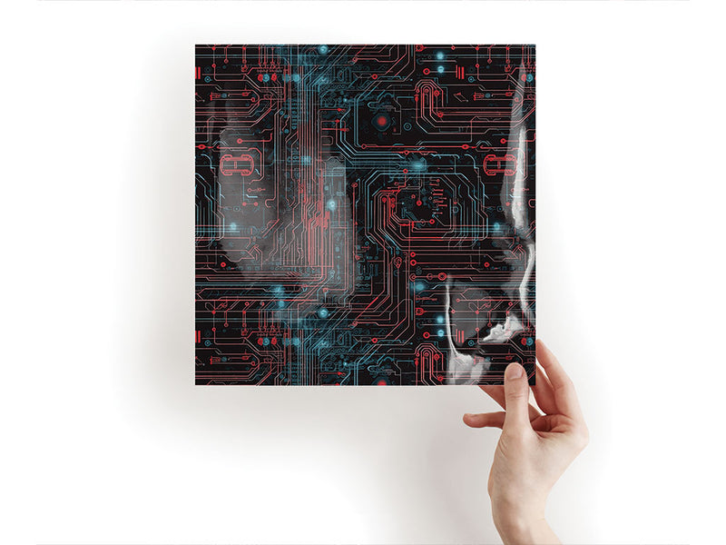 Red Blue Technology Vinyl Wraps~Rwraps Series 914 Digitally Printed Vinyl Wrap~1