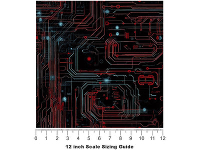 Red Blue Technology Vinyl Film Pattern Size 12 inch Scale~Rwraps Red Blue Technology Sizing Chart~3