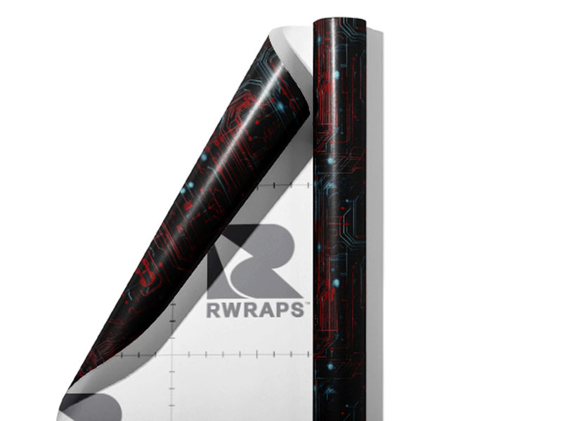 Red Blue Technology Wrap Film Sheets~Rwraps Series 914 Red Blue Technology Scrolled Sheet~4