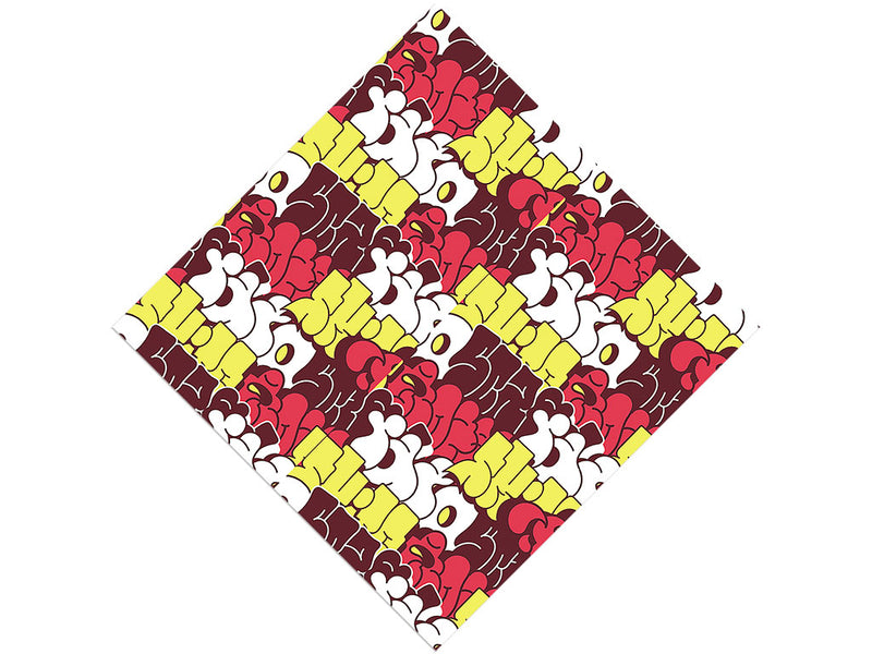 Red Bubbled Graffiti Vinyl Wrap Pattern