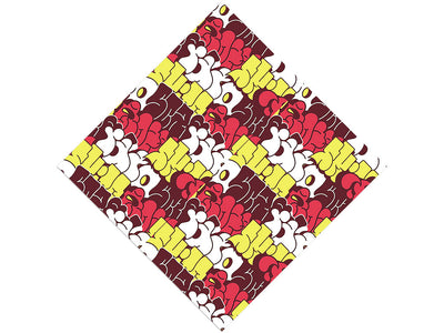 Red Bubbled Graffiti Vinyl Wrap Pattern