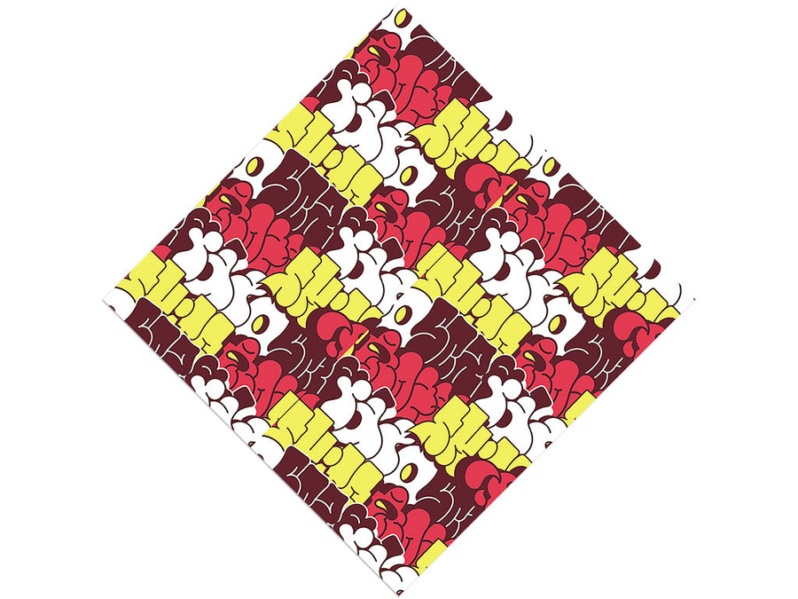 Red Bubbled Graffiti Vinyl Wrap Pattern