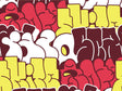 Red Bubbled Graffiti Vinyl Wrap Pattern~Rwraps Series 914 Digitally Printed Vinyl Wrap~0