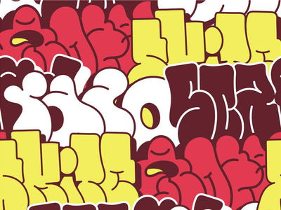 Red Bubbled Graffiti Vinyl Wrap Pattern~Rwraps Series 914 Digitally Printed Vinyl Wrap~0
