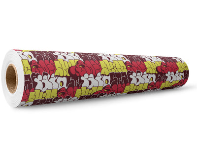 Red Bubbled Graffiti Wrap Film Wholesale Roll~Rwraps Series 914 Digitally Printed Vinyl Roll~5