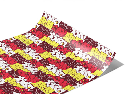 Red Bubbled Graffiti Vinyl Wraps~Rwraps Series 914 Digitally Printed Vinyl Wrap~1