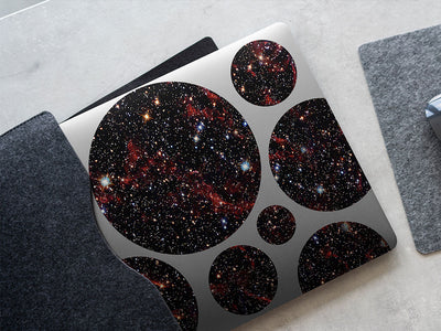red burst science fiction DIY Laptop Stickers