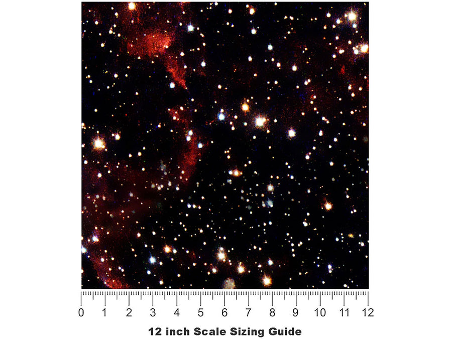 Red Burst Science Fiction Vinyl Film Pattern Size 12 inch Scale~Rwraps Red Burst Science Fiction Sizing Chart~2