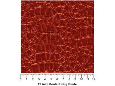Red Caiman Crocodile Vinyl Film Pattern Size 12 inch Scale~Rwraps Red Caiman Crocodile Sizing Chart~3
