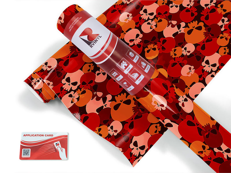 red calvaria skull and bones Craft Vinyl Roll
