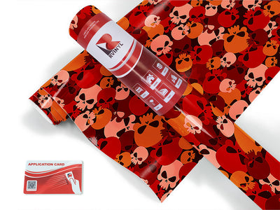 red calvaria skull and bones Craft Vinyl Roll