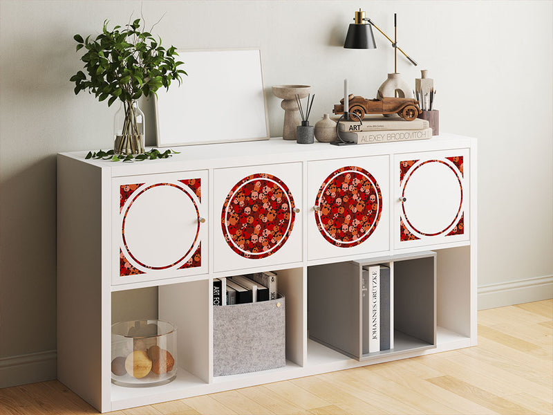 red calvaria skull and bones DIY Furniture Stickers