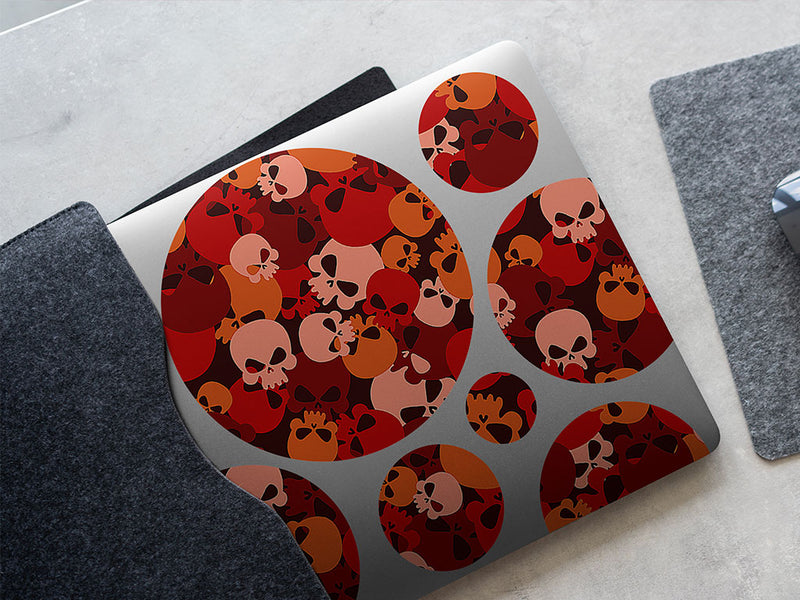red calvaria skull and bones DIY Laptop Stickers