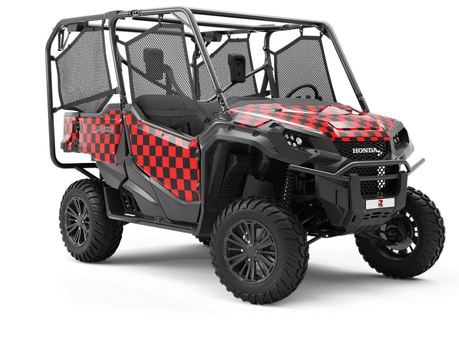 Red Checkered Utility Vehicle Vinyl Wrap