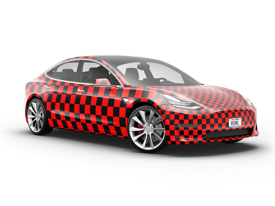 Red Checkered Vehicle Vinyl Wrap