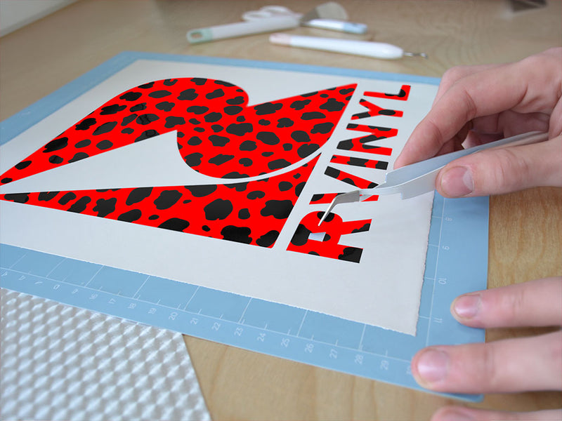 red cheetah animal print Easy Weed Craft Vinyl