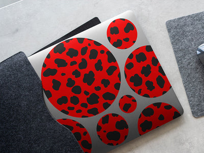 red cheetah animal print DIY Laptop Stickers