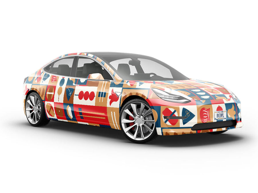 Red Chopsticks Food Vehicle Vinyl Wrap