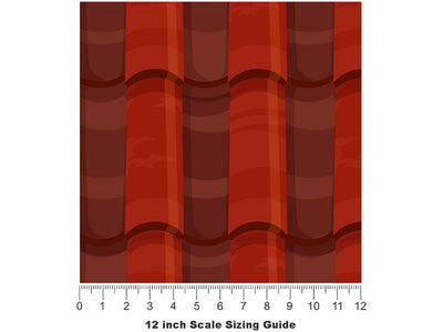 Red Clay Tile Vinyl Film Pattern Size 12 inch Scale~Rwraps Red Clay Tile Sizing Chart~3