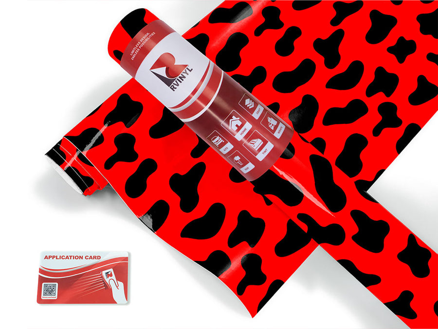 red cow animal print Craft Vinyl Roll