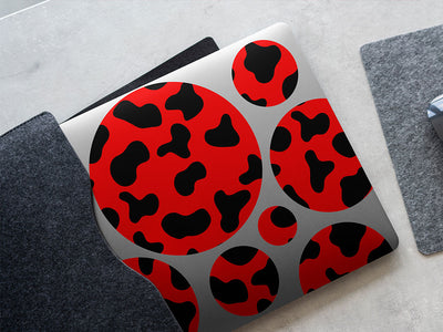 red cow animal print DIY Laptop Stickers