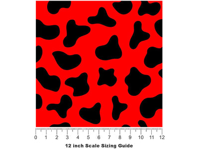 Red Cow Vinyl Film Pattern Size 12 inch Scale~Rwraps Red Cow Sizing Chart~3