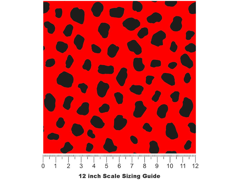 Red Dalmation Vinyl Film Pattern Size 12 inch Scale~Rwraps Red Dalmation Sizing Chart~3
