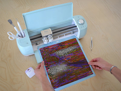Red Distortion Technology Vinyl Film Pattern Size 12 inch Scale~Rwraps Red Distortion Technology Sizing Chart~3