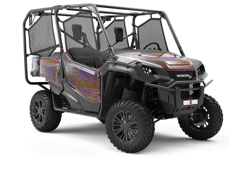 Red Distortion Technology Utility Vehicle Vinyl Wrap