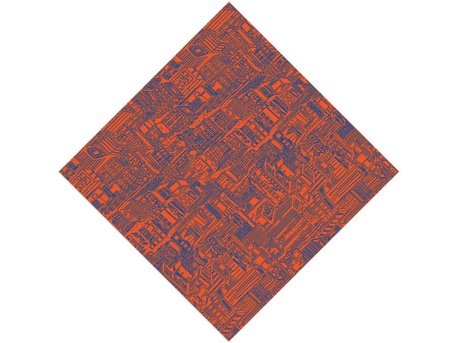 Red Downtown Cityscape Vinyl Wrap Pattern