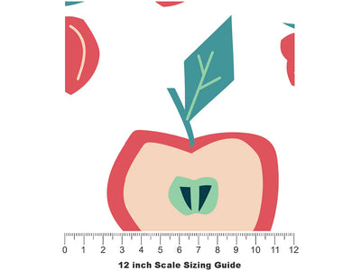 Red Faced Fruit Vinyl Film Pattern Size 12 inch Scale~Rwraps Red Faced Fruit Sizing Chart~2