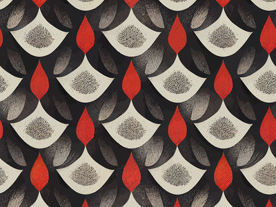Red Flame Art Deco Vinyl Wrap Pattern~Rwraps Series 914 Digitally Printed Vinyl Wrap~0