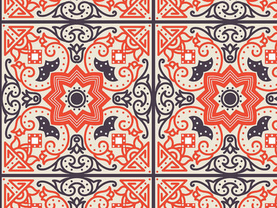 Red Flower Tile Vinyl Wrap Pattern~Rwraps Series 914 Digitally Printed Vinyl Wrap~0